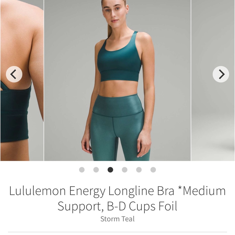 Lululemon energy longline bra foil